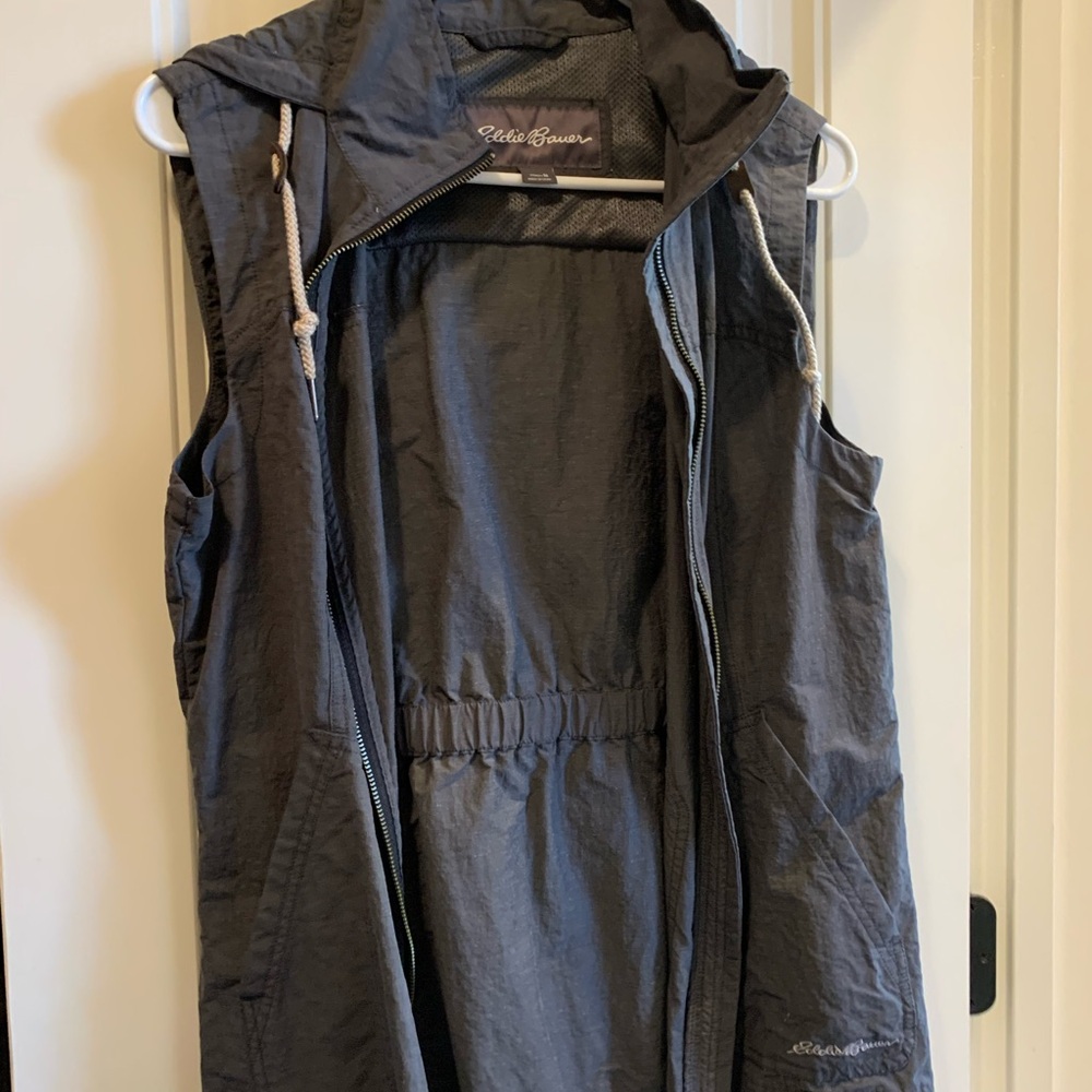 Eddie Bauer Charcoal Hooded Vest